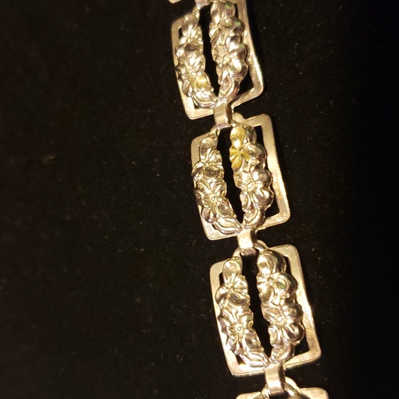 Sterling Silver Rectangle Plaque Bracelet - Picture 7 of 10